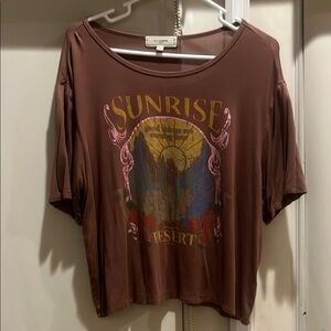 Sunrise Desert Graphic Brown Top